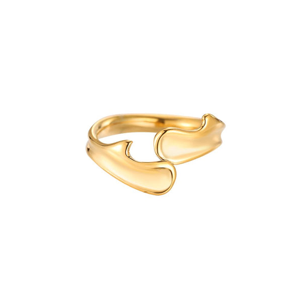 Hand Shake Edelstahl Ring Gold
