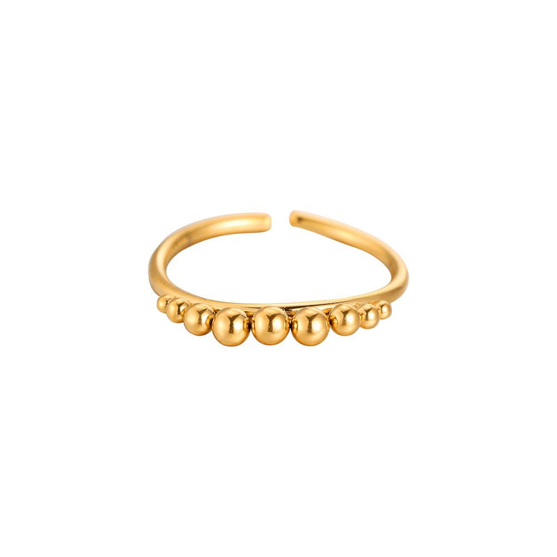 Bubble Liebe Edelstahl Ring Gold