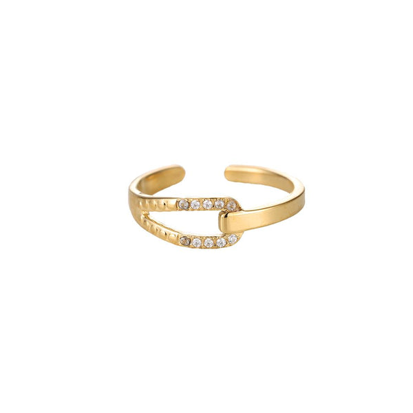 Left or Right Edelstahl Ring Gold