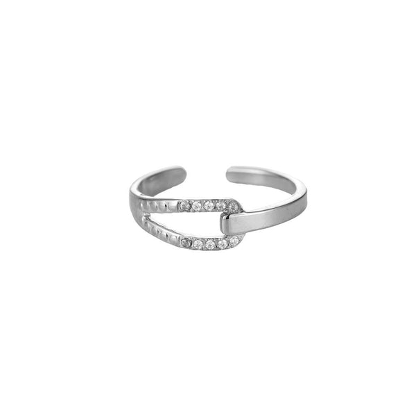 Left or Right Edelstahl Ring Silber