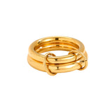 Simple Two Layer Ring Set Edelstahl Ring Gold
