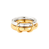 Two Layer Gold And Silver Ring Set Edelstahl Gold Silber