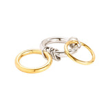 Three Layer Gold And Silver Ring Set Edelstahl Ring Gold Silber