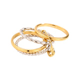 Various Layer Gold And Silver Ring Set With Pin Edelstahl Ring Gold