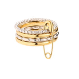 Various Layer Gold And Silver Ring Set With Pin Edelstahl Ring Gold
