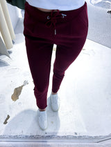 Stoffhose mit Kordelzug Weinrot