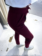 Stoffhose mit Kordelzug Weinrot