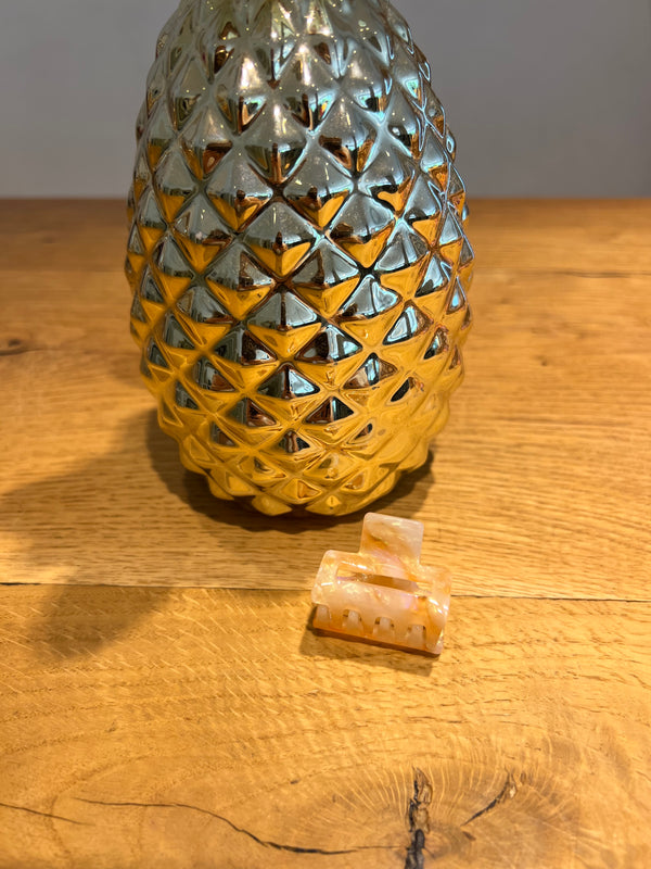Mini Haarklammer Pastell Peach Shiny