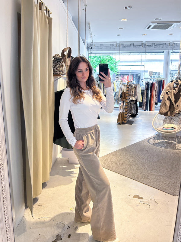 Cordhose Taupe