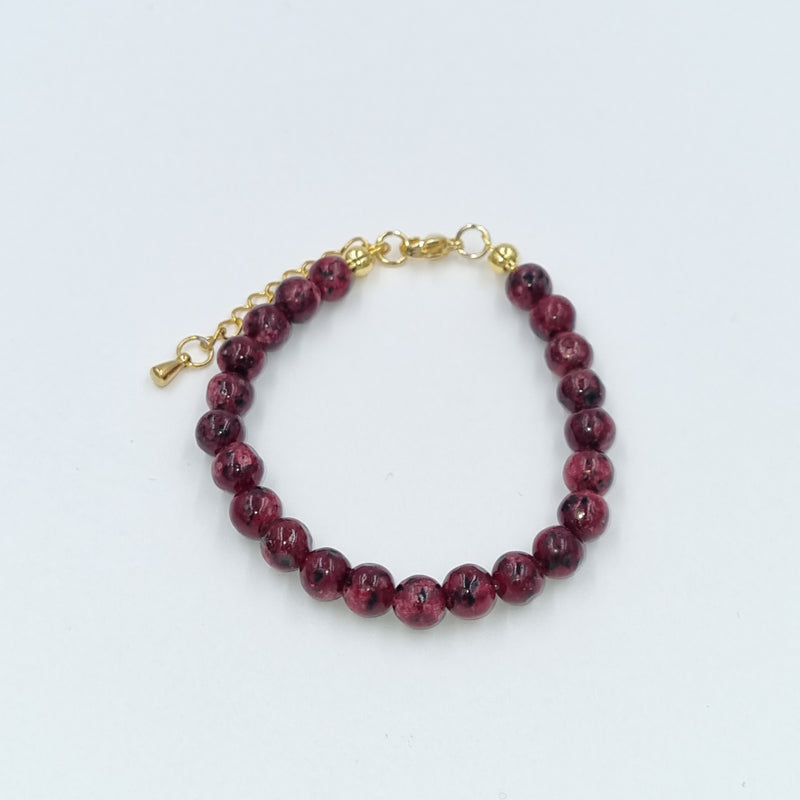 Beads By Brown Armband mit Perlen Dark warm Red