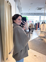 Kurzer Oversized Mantel Taupe