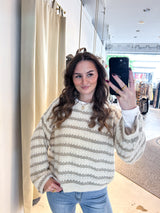 Strickpullover mit Muster Taupe