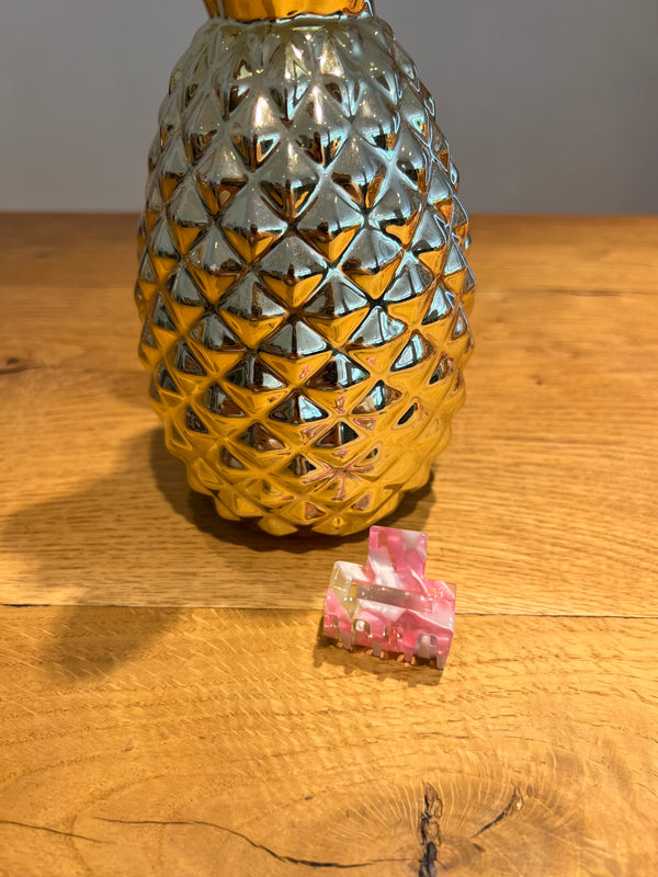 Mini Haarklammer Pink/Weiß