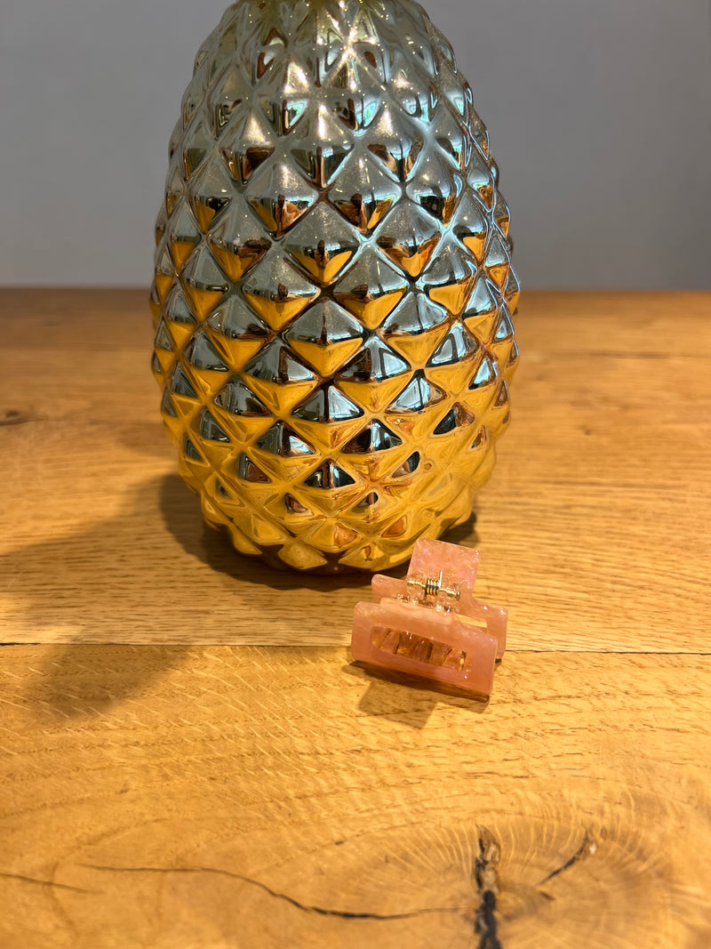 Mini Haarklammer Peach Shiny