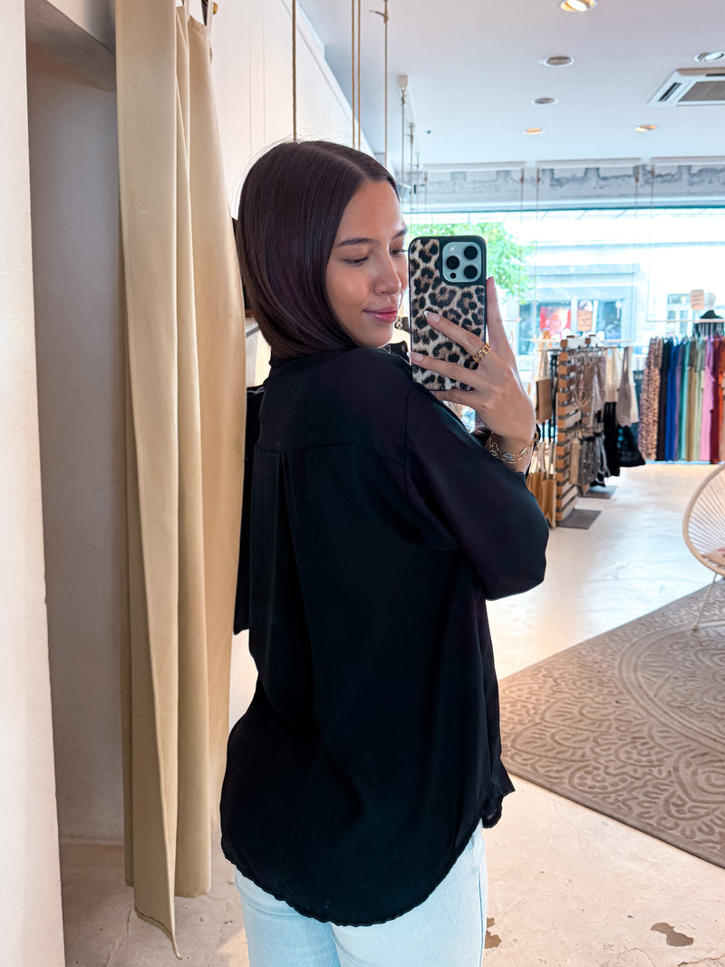 Kurze Bluse Schwarz