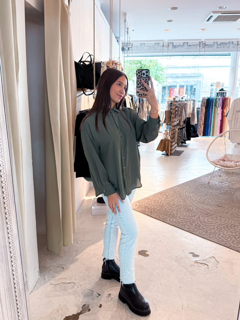 Kurze Bluse Olive