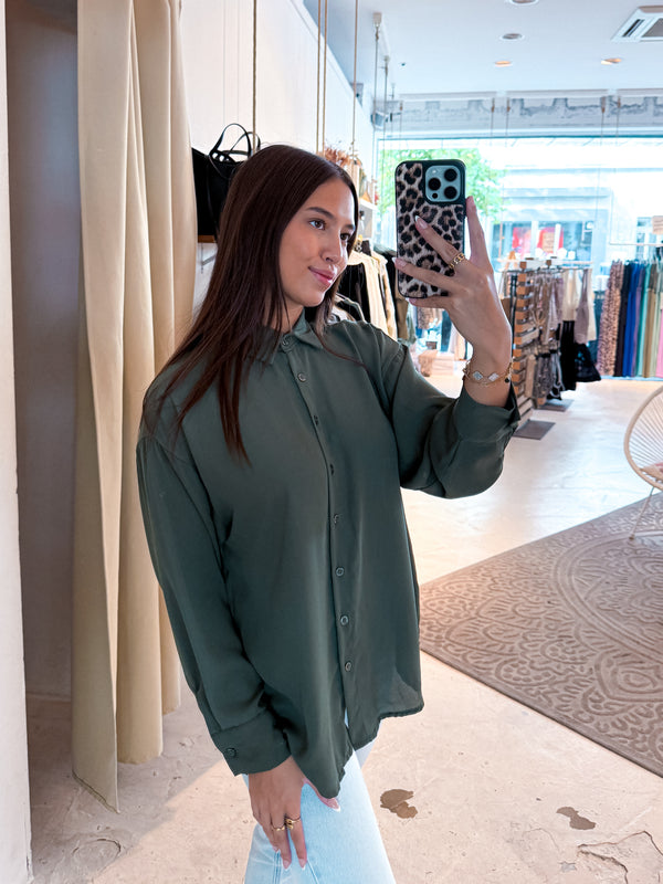 Kurze Bluse Olive