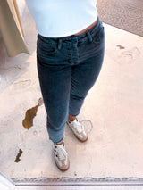 Mom Jeans Cut Grau