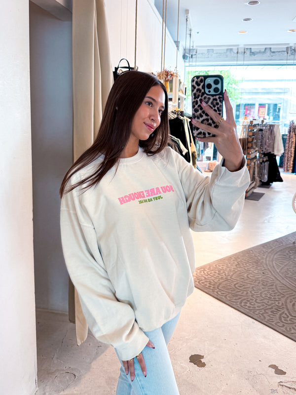 You Are Enough Crew Neck Beige