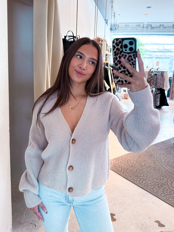 Strickjacke Taupe