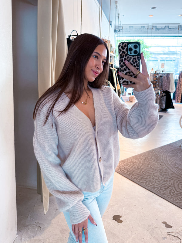 Strickjacke Taupe