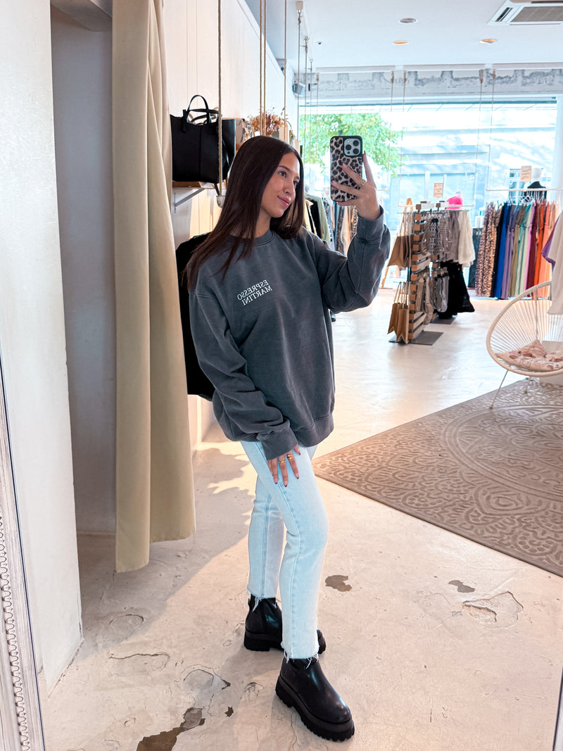 Espresso Martini Crew Neck Dunkelgrau