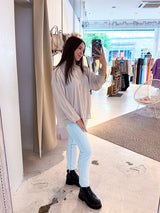 Kurze Bluse Beige