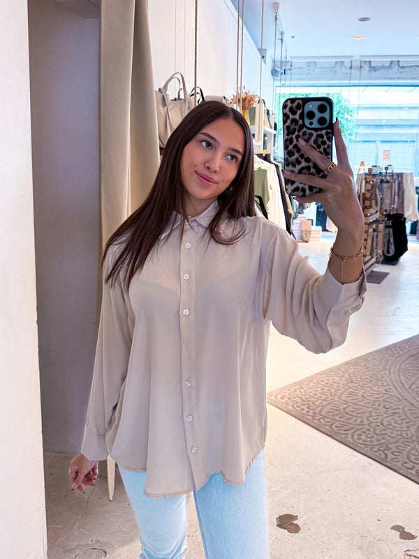 Kurze Bluse Beige