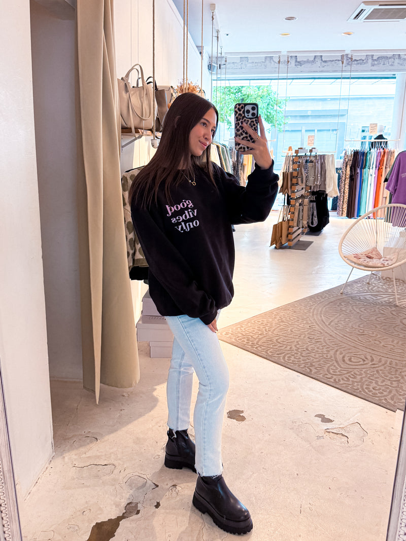 Good Vibes Only Crew Neck Schwarz