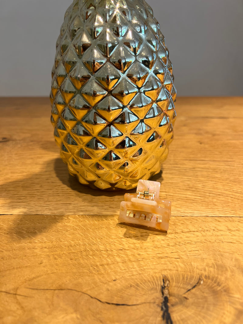Mini Haarklammer Pastell Peach Shiny