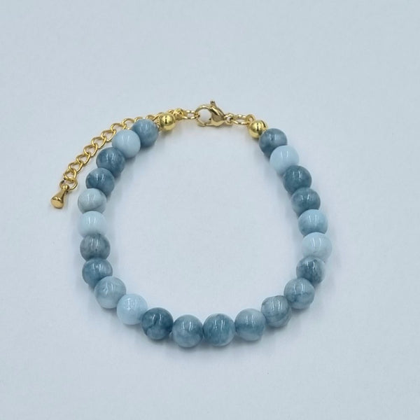 Beads By Brown Armband mit Perlen Fog Blue