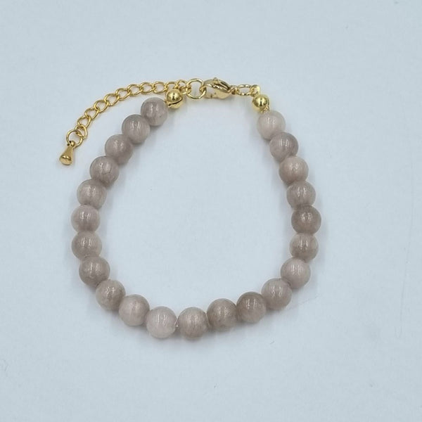 Beads By Brown Armband mit Perlen Hellgrau
