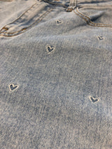 Mom Jeans Cut mit Herzen Hellblau