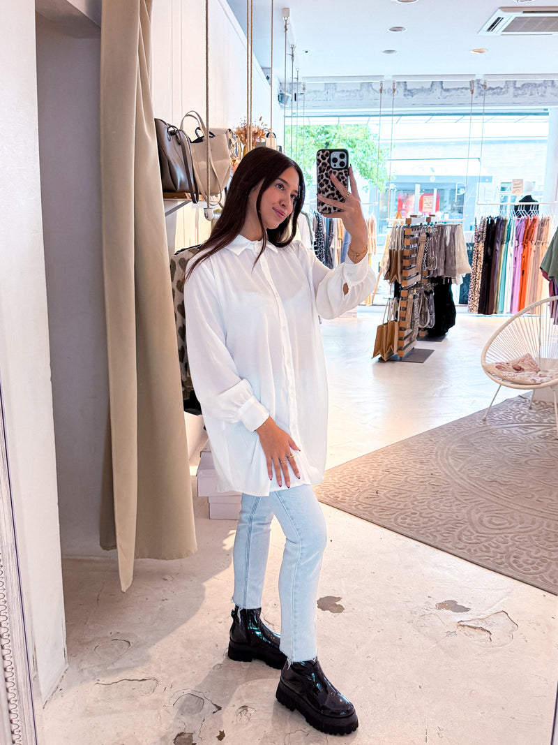 Long Bluse Weiß