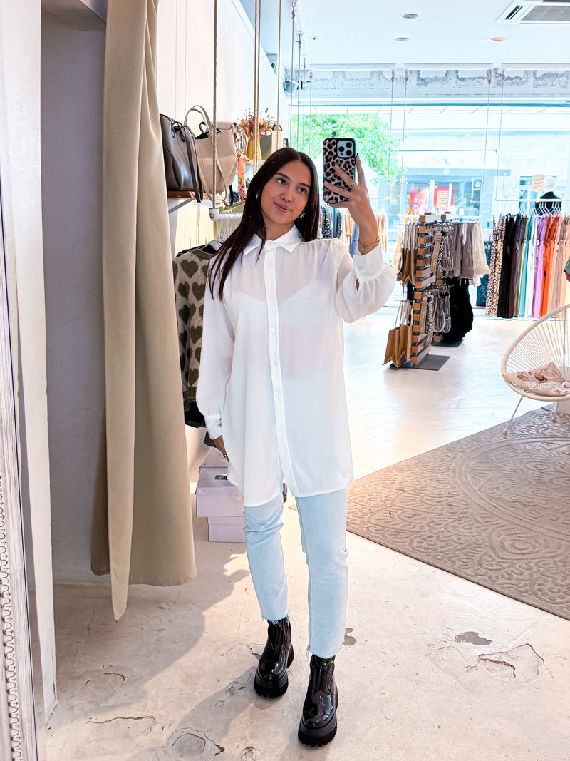 Long Bluse Weiß