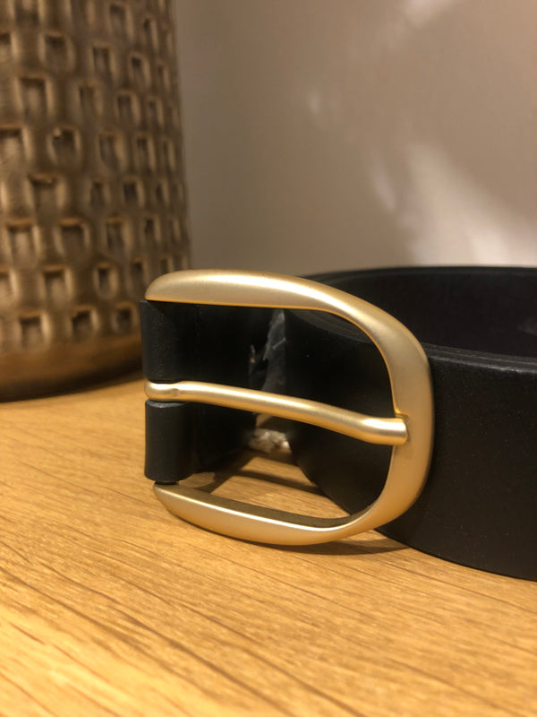 Gürtel Satin Schnalle Schwarz/Gold