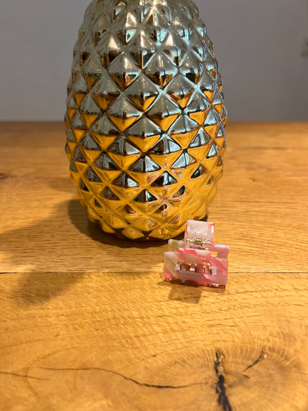 Mini Haarklammer Pink/Weiß