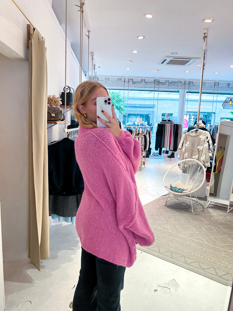 Oversized Strickjacke Pink