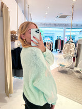 Oversized Strickpullover mit Schleifen Mint