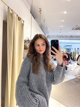 Grober Strickpullover Dunkelgrau