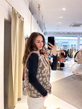 Teddy Weste mit Knopfleiste Leo Taupe