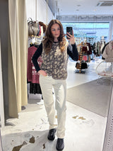 Teddy Weste mit Knopfleiste Leo Taupe