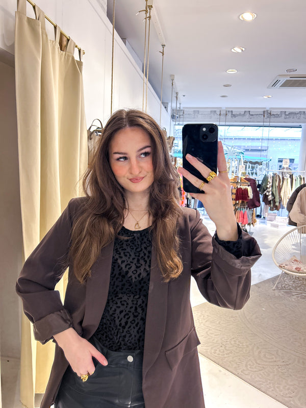 Oversized Blazer Basic Braun