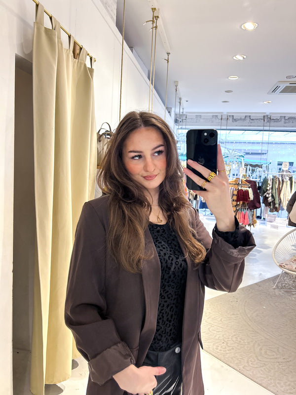 Oversized Blazer Basic Braun