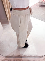 Wide Leg Cord Hose Beige