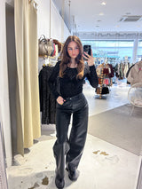 Kunstleder Hose Schwarz