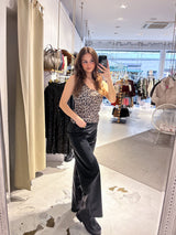 Top mit Pailletten und Leomuster