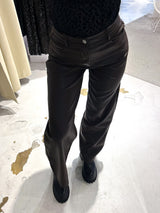 Kunstleder Hose Braun