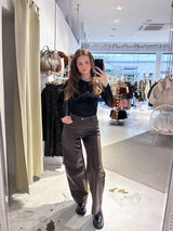 Kunstleder Hose Braun