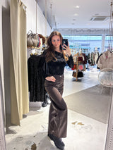 Kunstleder Hose Braun